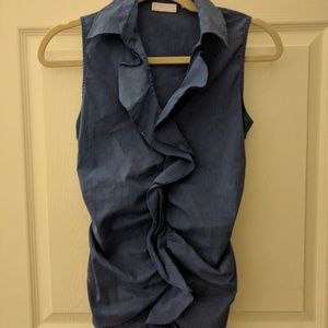 Womens XS Sleevless Striped Pullover Blouse